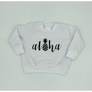 Baby Sweater - Aloha - Wit - Maat 62