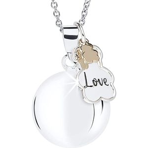 Engelsrufer met hanger beer en ketting van staal - Roestvrij staal, Eén maat