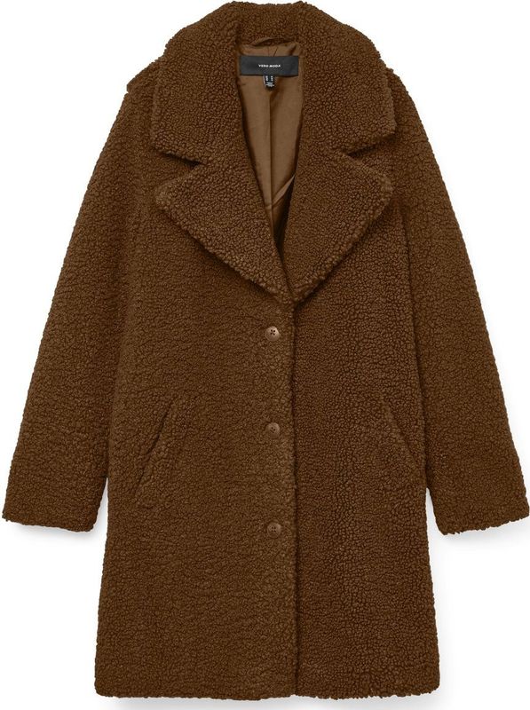 Vero Moda - Vmkylie Teddy Coat - Halflange Jas - Emperador - Dames
