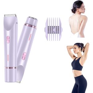 2 in 1 Ladyshave voor Vrouwen - Elektrisch Scheerapparaat - Waterdicht - Epilator - Bikinitrimmer - Trimmer vrouw - Paars