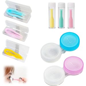 8 stuks contactlensverwijderaar - sclerale inzetstukken - zachte zuignap - siliconen zuignap - pincet - contactlenshouder - ideaal voor reizen en thuisgebruik