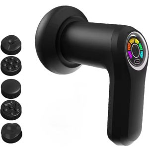 Shiatsu Massage Gun - Professioneel Massage Apparaat - 5 Massagekoppen - 7 Massagesnelheden - Kabel Oplaadbaar- Shiatsu Professioneel Hand Massage Apparaat - Zwart