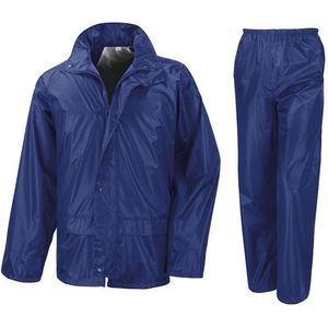 Regenpak winddicht kobalt blauw voor meisjes - Regenjas / regenbroek - Regenkleding voor kinderen S (110-116)