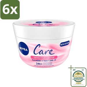 NIVEA - Bodycrème - Verzorging Gevoelig - Intensieve voeding - Voor gezicht, handen & lichaam - Met Aloë Vera - 200 ml - Voordeelverpakking - 6 stuks - Crème - Hydratatie
