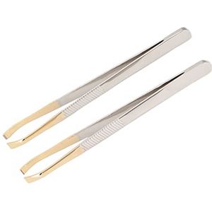 Professionele Wenkbrauw Pincet Set - 2 Stks Rvs Voor Perfecte Wenkbrauwen