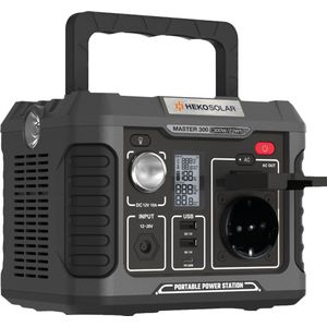HEKO Solar® Powerstation Master 300 - 300W - 231Wh Capaciteit - Geschikt voor 48W Zonnepanelen - Draagbare Power Station Generator - USB-C 60W PD - Noodpakket - Powerbank - Solar