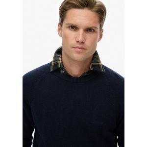 SUPERDRY - Trui - Lichtgrijs - Katoen Wol Materiaal