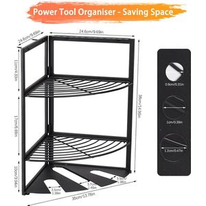 Power Tool Organizer Wall Mount,3 Tier Heavy Duty Tool Organizers en opslag,Boorhouder Wall Mount Storage Rack voor Garage Organisatie en Power Tools