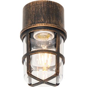 QAZQA kiki - Moderne Plafondlamp voor buiten - 1 lichts - Ø 92 mm - Goud/messing - Buitenverlichting