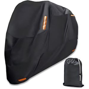 Motorhoes/Scooterhoes - L: 230x95x125 cm - Waterdicht 420D Oxford - Universeel voor alle Motors/Scooters - Anti-stof/UV - met Reflecterende Strip - met Slotgat - Incl. opbergzak - Zwart