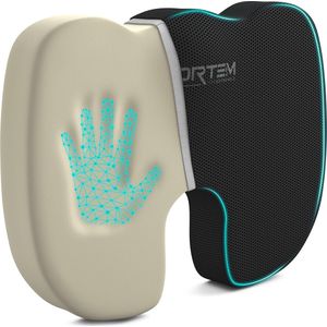 Orthopedisch Stuitkussen van Traagschuim voor Bureaustoel en Autostoel met Wasbare Hoes