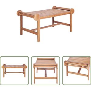 The Living Store Salontafel 100x50x45 cm massief teakhout - Salontafel - Teak Hout - Outdoor Meubilair - Tuintafel - Lounge Tafel