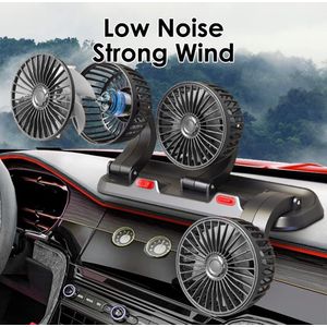 5V 360 graden draaibare elektrische autoventilator - 3-kops koelluchtcirculator - draagbare autokoelluchtventilator voor sedan-SUV-RV-boot Auto Ventilator