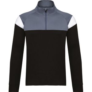 PROACT® Trainingssweater 1/4 rits kind PA388 - Black / sporty grey - 8/10 years (8/10 ans)