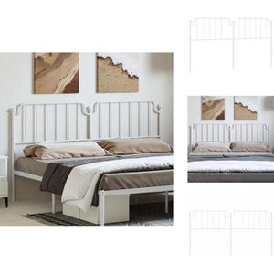 vidaXL Hoofdbord - Hoofdborden - Hoofdeinde - Metalen Hoofdbord - Hoofdbord 180 cm metaal wit