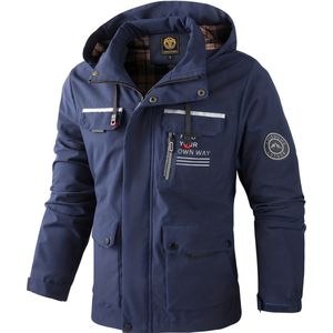 Windjas Voor Heren - Parka - Lente & Herfst - Jas - Volwassen - Blauw - Maat XS