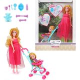 Toi-Toys Tienerpop Lauren zwanger en kind in buggy (04821A)