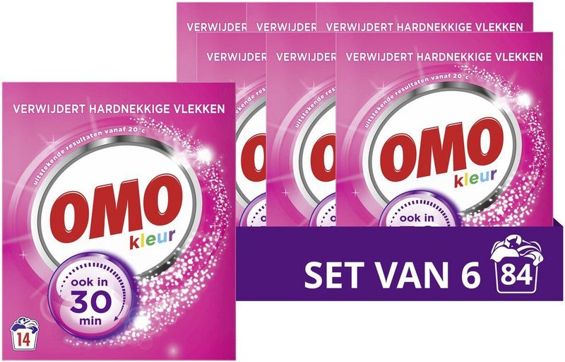 Omo - Kleur Waspoeder - Voordeelverpakking - 6 x 14 Wasbeurten