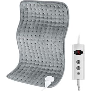 Warmtekussen oplaadbaar - Warmtekussen elektrisch - Warmtekussen nek en schouders - Grijs - 30x60cm