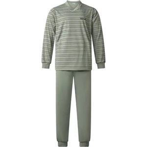 Tricot heren pyjama - Khaki - Katoenen groene heren nachtkleding - XXL