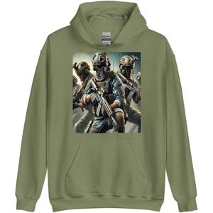 Ga voor Stoer met Onze Soldatenprint Unisex Hoodie! 2XL