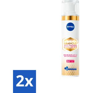 NIVEA - Cellular LUMINOUS630 Dagcrème - Anti-Vlek Gezichtscrème - SPF 50 - Voor alle huidtypen - Tegen Pigmentvlekken - 40 ml - Voordeelverpakking - 2 stuks
