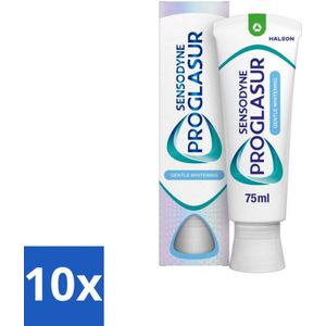 10 x Sensodyne - Tandpasta - Proglasur Gentle Whitening - Tandglazuur Versterkend - 75 ml - Tandpasta - Tandglazuur - Tanderosie - Witte Tanden - Fluoride