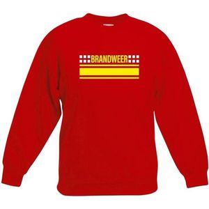 Brandweer logo rode sweater voor jongens en meisjes - Hulpdiensten verkleedkleding 110/116