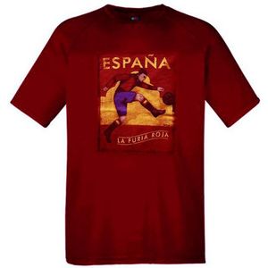 retro T-shirt Spanje voetbal 'La furia Roja' maat XXL