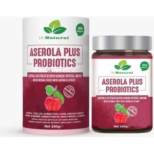 Dr. Natural, Aserola Plus Probiotica, Gemengde Kruidenpasta met Acerola-extract 240 Gr. Stimuleren van de darmen, het ontspannen van de maag, verklaard dat het helpt om af te vallen en energie geeft, narcissa