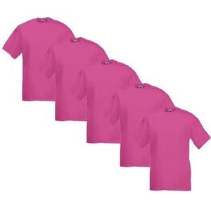 Fruit of the Loom - 5 stuks Valueweight T-shirts Ronde Hals - Fuchsia - XL