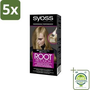 5 x Syoss - Haarverf - Root Touch-up - BR1 Middenblond - 1 Haarkleuring - Grootverpakking - Haarverf - Uitgroei - Root Touch-up - Syoss - Permanente Haarkleur