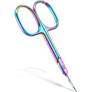 Professionele manicure- en nagelschaar van roestvrij staal met extra fijne, gebogen punt voor nauwkeurige nagelriemverzorging in kleurrijk design