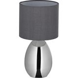 Relaxdays nachtlamp touch dimbaar - tafellamp grijs - E14 fitting - lamp met lampenkap