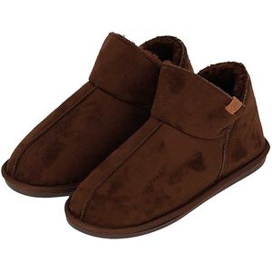 Apollo Pantoffels Heren - Boots Suede - Brown - Maat 43/44 - Sloffen Hoog Model - Harde zool met grip