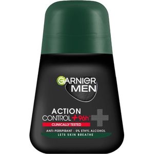 Garnier Men Action Control Plus 96h Deodorant Man - Deo Roller Heren - 50 ml - O% Ethyl Alcohol - Laat je huid ademen