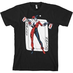 DC Comics Batman Heren Tshirt -M- Harley Quinn Card Games Zwart