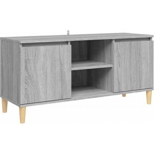 vidaXL - Tv-meubel - met - houten - poten - 103,5x35x50 - cm - grijs - sonoma - eiken