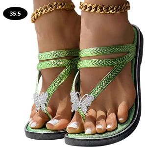 Bovista Slippers Dames - Teenslippers - Flip Flops - Comfortabel - Zomer - Groen - Maat 35.5