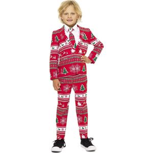 OppoSuits Winter Wonderland - Jongens Kostuum - Rood - Kerst - Maat 92/98