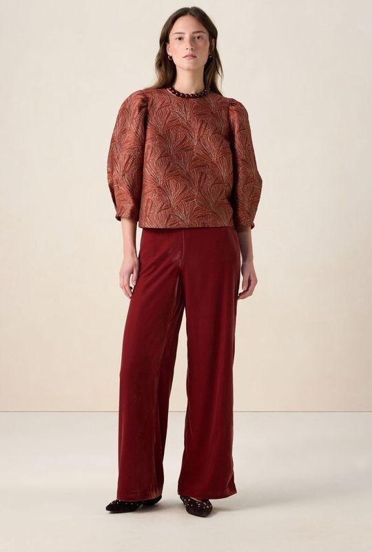 Sissy-Boy - Lichtbruine top met ballonmouwen