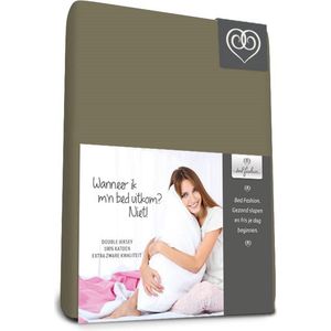 Double Jersey - Hoeslaken - 100 x 200 cm - Taupe