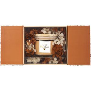 Geurkaars Geschenkset - 1 Luxe Kaars - Geurkaars Cadeauverpakking - Geschenkdoos - Kaars - Geurkaarsen Geschenkset - Sfeervolle Cadeau Verpakking - Geel