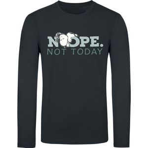 Peanuts Nope. Not Today - Snoopy Heren Shirt met lange mouwen - zwart - L