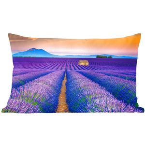 Sierkussens - Kussentjes Woonkamer - 60x40 cm - Lavendel - Paars - Bloemen