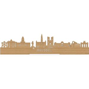 Standing Skyline Brussel Bamboe hout - 40 cm - Woon decoratie om neer te zetten en om op te hangen - Meer steden beschikbaar - Cadeau voor hem - Cadeau voor haar - Jubileum - Verjaardag - Housewarming - Aandenken aan stad - WoodWideCities