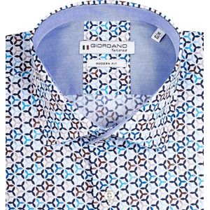 Giordano - Lange mouw overhemd - Heren - XXL - Blauw - Katoen - 417824