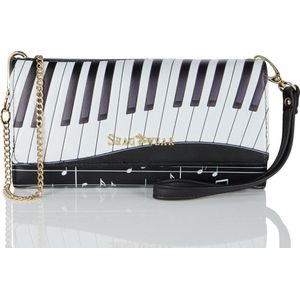 Shagwear Clutch - Dames Schoudertas - Met Polsband en Schouderriem - Kunstleer - Muziek (FW 0387)