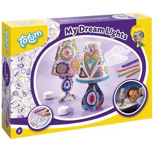 Totum My Dream Light - beschilder je eigen 2 nachtlampjes inclusief veilige lichtjes - knutselset