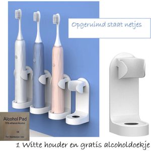 Crème Happy Goodz shop 1 stuk kwalitatieve Elektrische tandenborstelhouders WIT/Crème 1 stuk met Happy Goodz installatiehandleiding - Geschikt voor oa Oral-B - badkamer accessoire - zonder boren-
